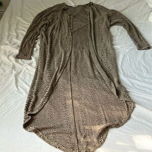 Long open duster sweater